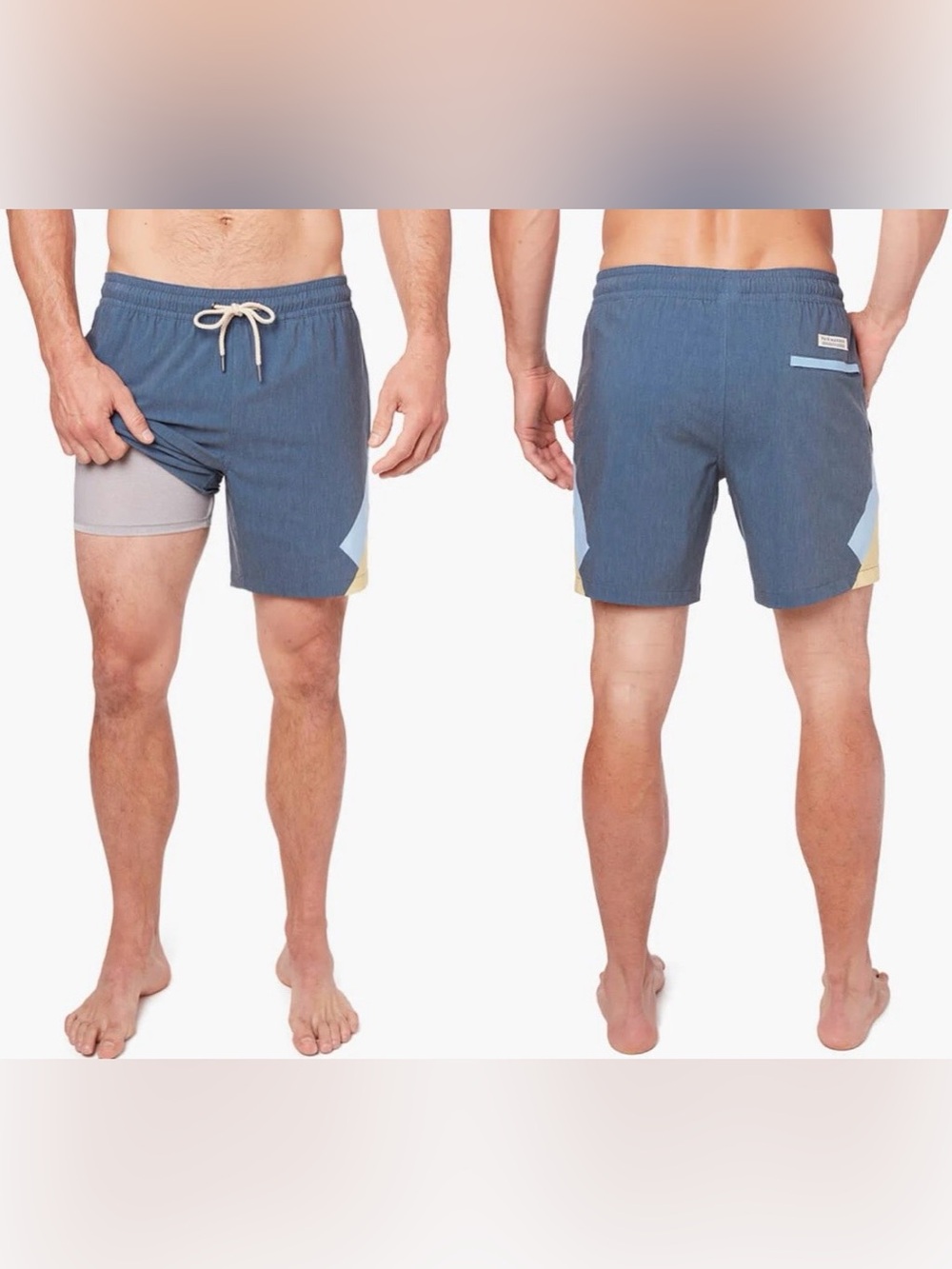 Fair Harbor Bayberry 7” Swim Trunks — XXL Blue Built-In Liner Retro Preppy